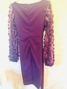 Floral Sleeve Purple Dress