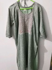 Stylish Green Embroidered Kurti