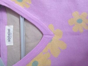 Floral V-Neck Sweater