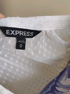 Elegant  Off- White Sheer Blouse EXPRESS