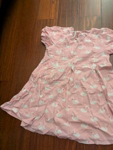 Cute Swan Print Baby Dress