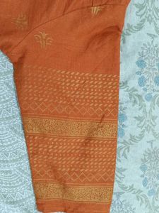 Orange Printed Kurta