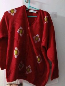 Red Cardigan Sweater
