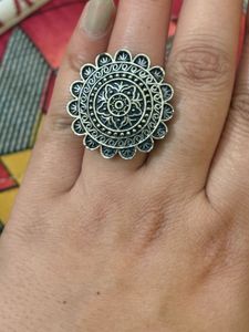 Silver Jhumka Earrings and Ring