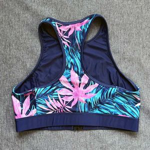 Flower Leaves Print Sports Top Bra