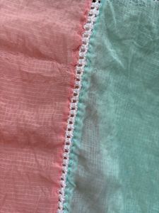Tricolour Peach &amp; Mint green Dupatta