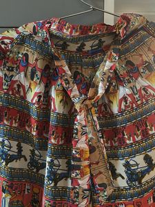 Boho Vintage-Style Printed Flared Pants