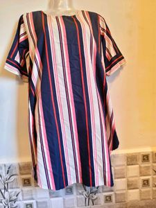 Striped Dress Defect: Bottom needs to be stiched