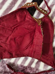 Maroon Mirror Work Blouse