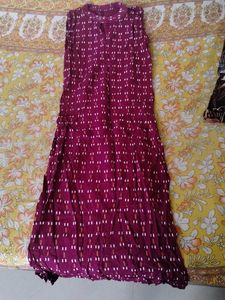 Stylish Maroon Printed Dress