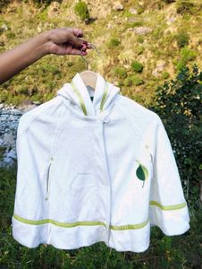 Kids White Cape With Hoodies
