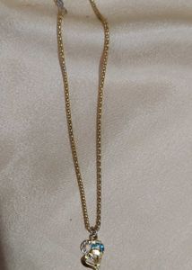 Gold-tone Heart Necklace &amp; Earring Set