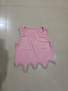 Pink Rhinestone Top