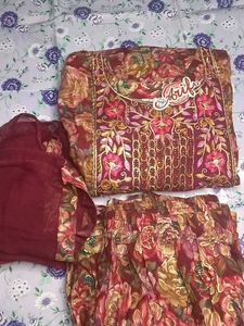 Floral Anarkali Kurta with Dupatta