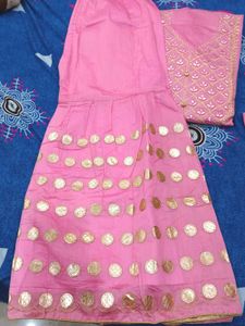 Unstiched Pink kurti set