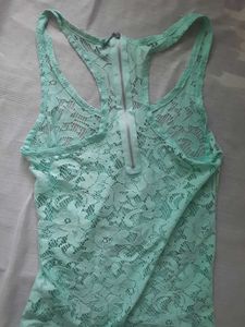 Blue Sheer Sleeveless Top