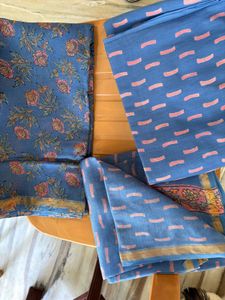 Blue Floral Print Fabric