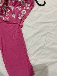 Ethnic Gown Rose Pink Colour