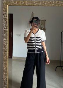 Striped Buttoned Down Korean Top