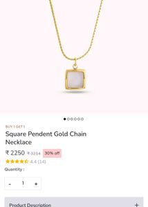 palmonas white square Gold Chain Necklace