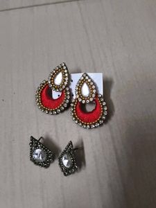 Handmade Red Earrings With Oxide Small Earring
