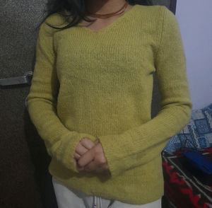 Lime Green Stylish Sweater Top