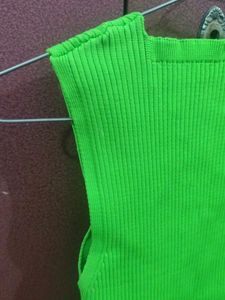Neon Green Knit Tank Top