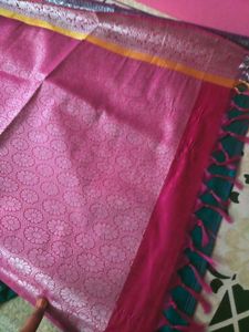 Gold And Silver Zari Woven Silk Saree