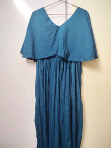 Teal Layered Midi Dress