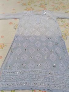 Chanderi Kurti With Plazo And Duppada