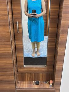 Blue Kurta With Skin Pants