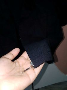 Black Shirt Crop Top For Women