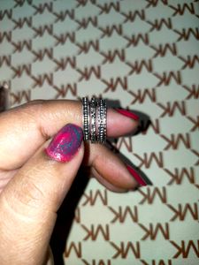 Combo Of 3 Oxidised Silver Rings