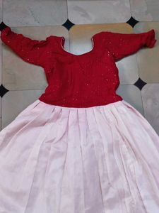Girls Red and Pink Lengha Choli