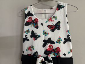 Girls&#39; Black &amp; White Butterfly Dress