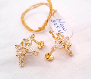 925 Silver Hallmarked Studs With Gold Polish