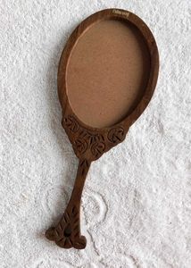 Vintage Wooden Hand Mirror Frame