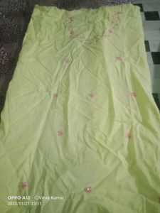 Cotton Applique Work Suit Kurta With Dupptta