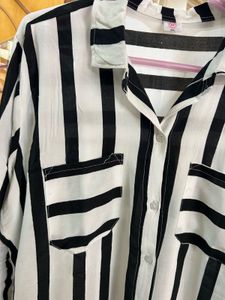 Striped Button-Down Top