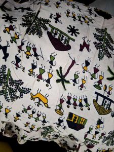 printed cotton blend straight kurta