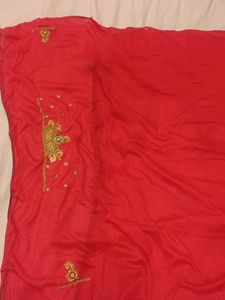 Rani Pnik Embroidered Saree