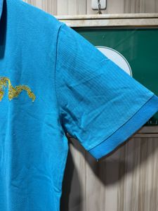 Evisu Far East Embroidered Front Logo Polo TShirt