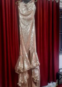 Gold😍Mermaid Sequence Evening Gown
