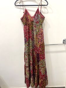 Boho Print Dress with Grey Shrug