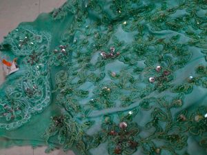 Aqua Embellished Party Dress
