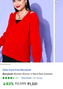 Red V-Neck Sweater
