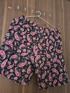 Cute Printed Black Shorts
