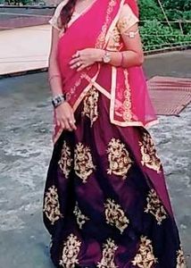 Purple Colour Party Wear Lehenga