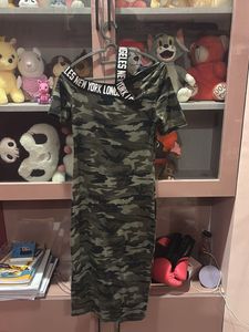 Camo Print Bodycon Midi Dress
