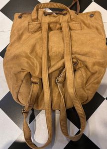 Suede Drawstring Backpack